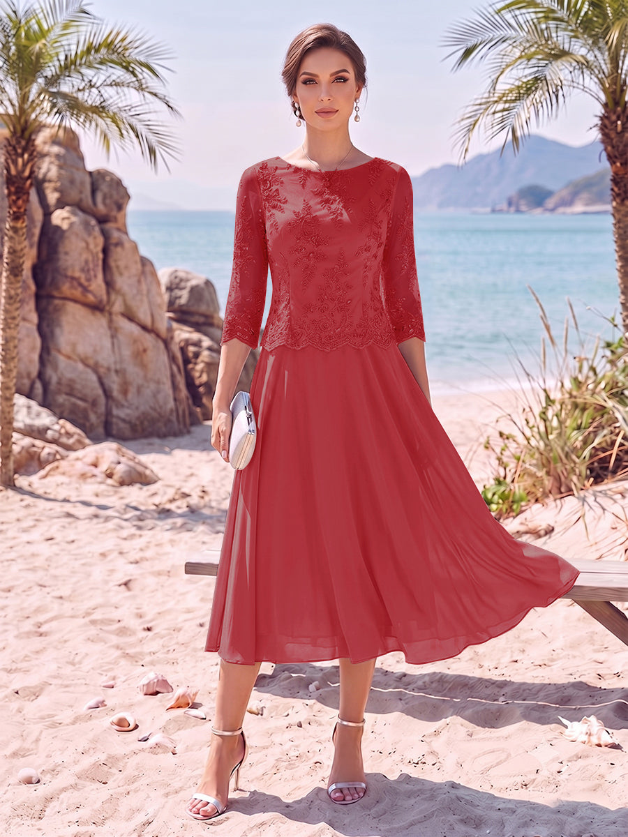 Noeline Iris Dusty Rose front view mother of the bride dress
