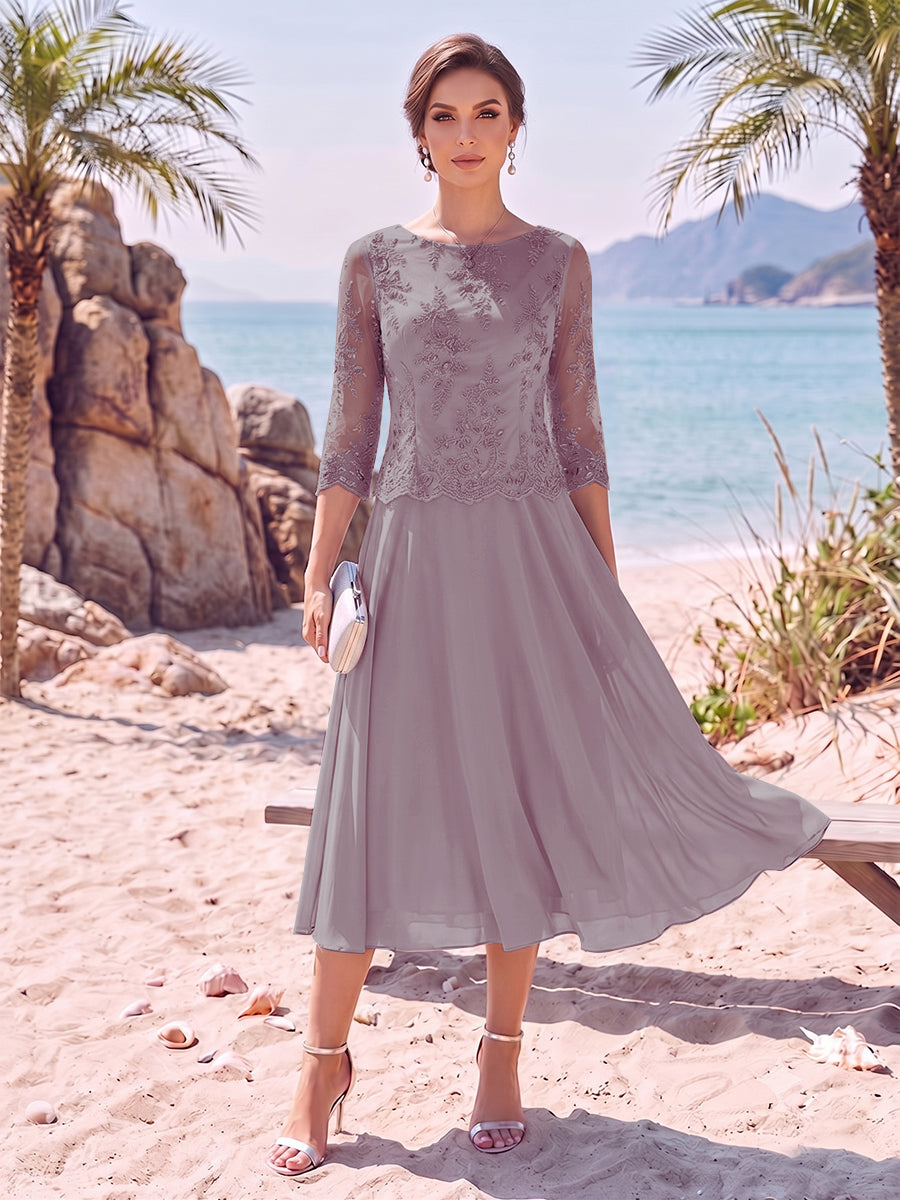 Evelina wisteria front view mother of the bride dress