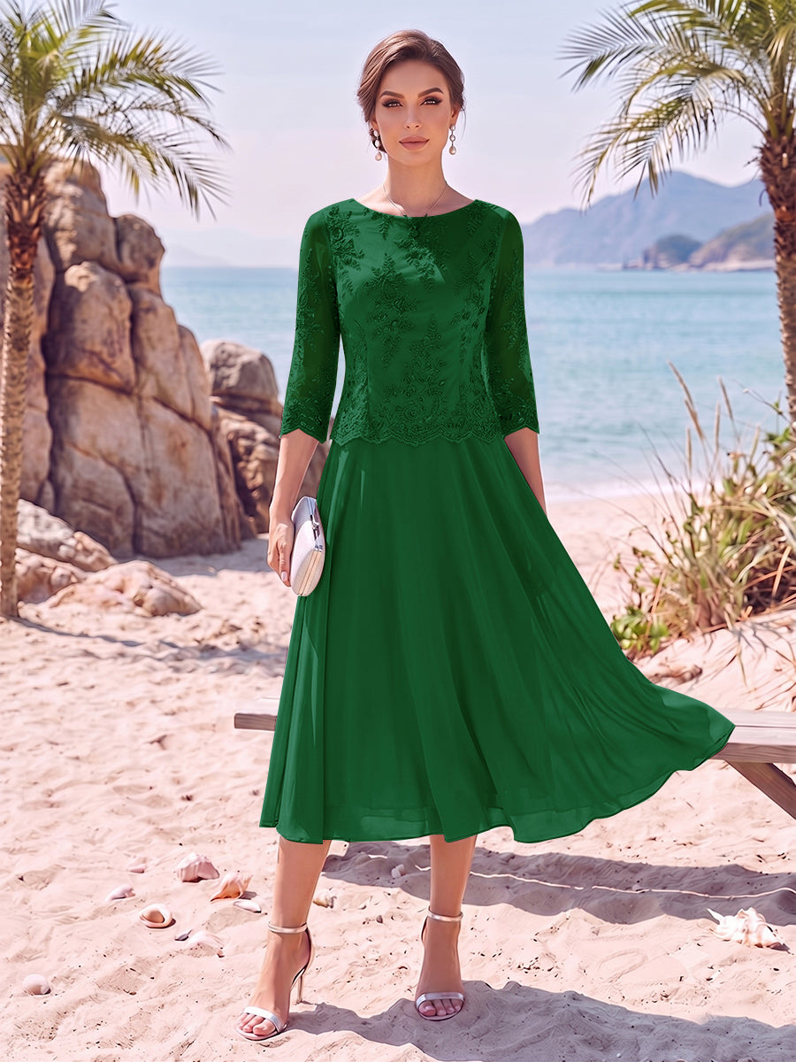 Evelina emerald front view mother of the bride dress