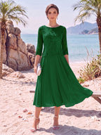 Noeline Iris Emerald front view mother of the bride dress