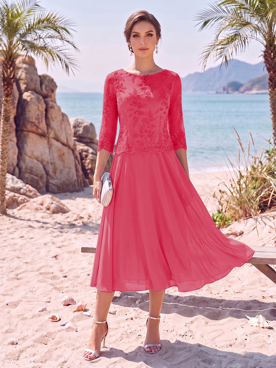Noeline Iris Fuchsia back view mother of the bride dress
