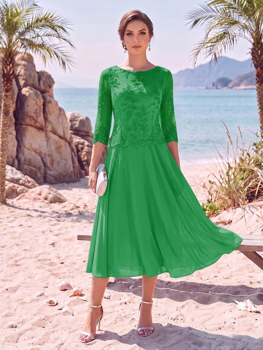Noeline Iris Forest Green front view mother of the bride dress