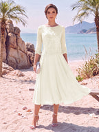 Noeline Iris Ivory front view mother of the bride dress