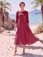 Evelina burgundy alternate front view 2 mother of the bride dress