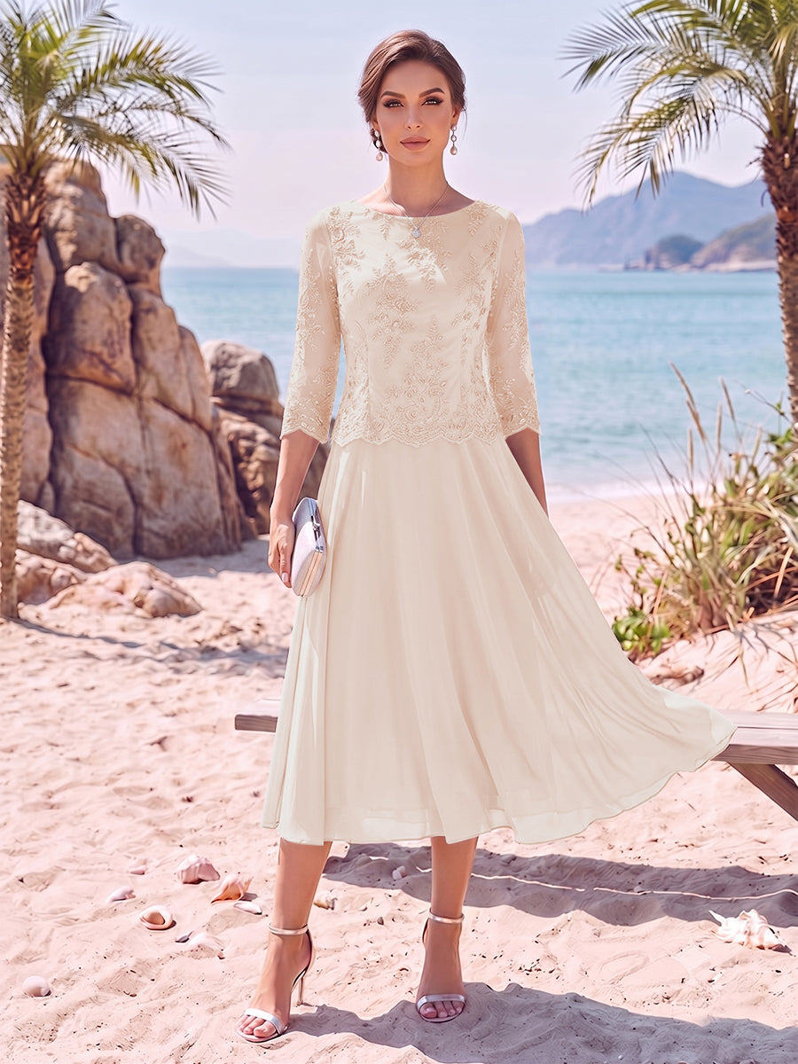 Noeline Iris Pearl Pink front view mother of the bride dress