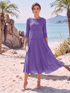 Noeline Iris Lilac front view mother of the bride dress