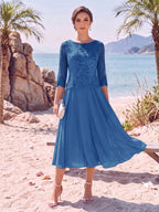 Evelina royal blue alternate front view 2 mother of the bride dress