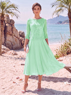 Noeline Iris Mint Green front view mother of the bride dress