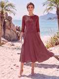 Noeline Iris Plum front view mother of the bride dress