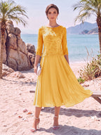 Evelina gold alternate front view 2 mother of the bride dress