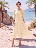 Noeline Iris Peach front view mother of the bride dress