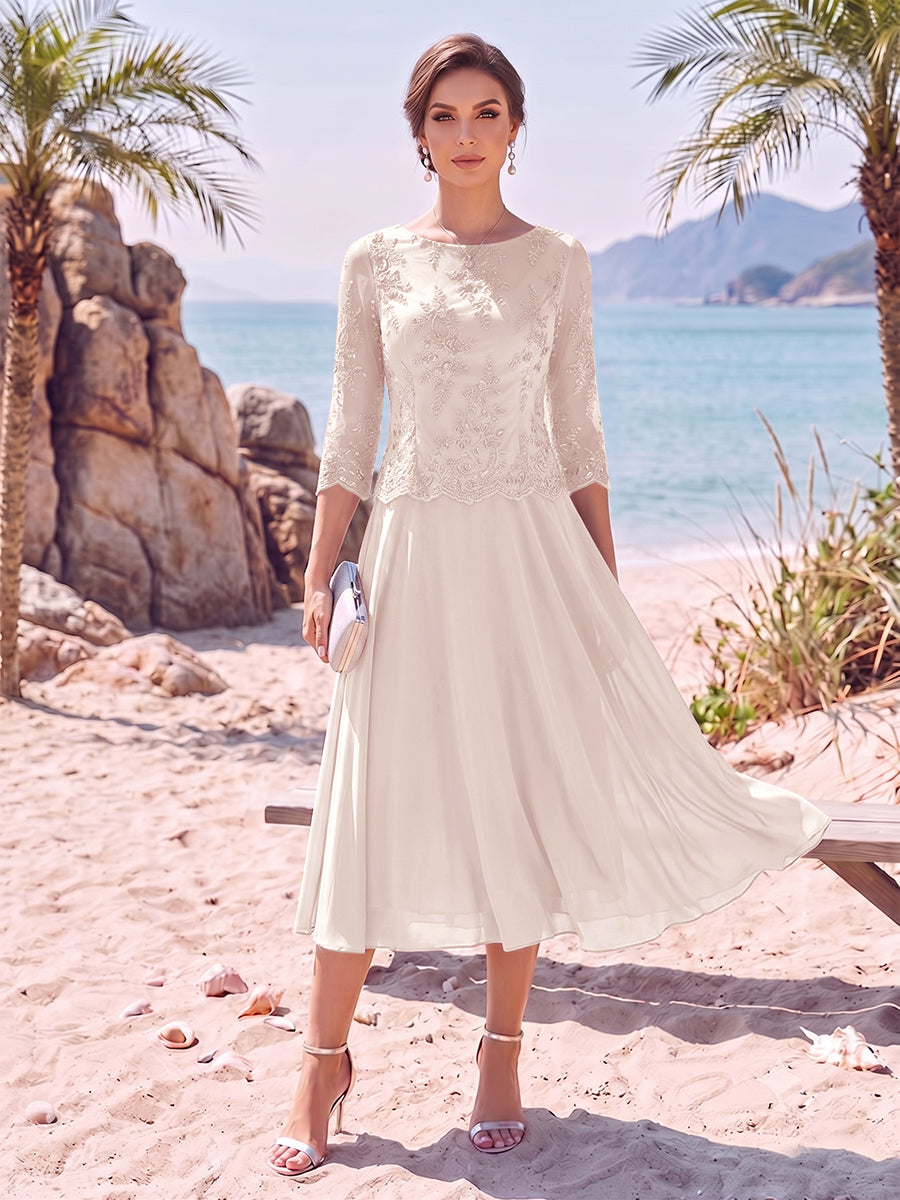 Noeline Iris Rose Pink front view mother of the bride dress