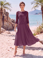 Evelina plum alternate front view 2 mother of the bride dress