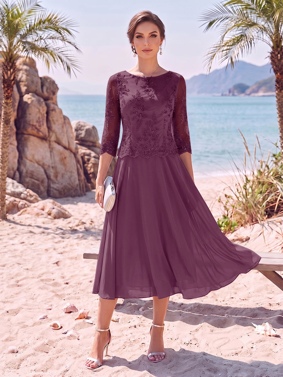 Evelina plum alternate front view 2 mother of the bride dress
