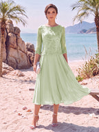 Evelina sage green alternate front view 2 mother of the bride dress