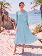 Evelina sky blue alternate front view 3 mother of the bride dress