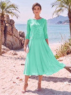 Noeline Iris Turquoise back view mother of the bride dress