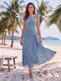 Lavinia Jade Cornflower Blue front view mother of the bride dress