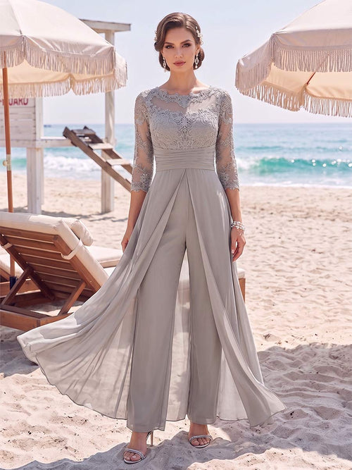 Amelie beige front view mother of the bride outfit