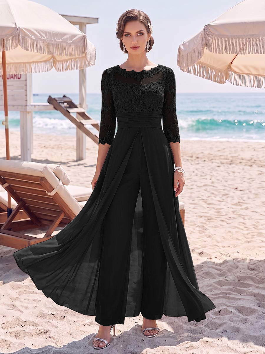 Amelie black front view mother of the bride outfit