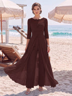 Amelie brown front view mother of the bride outfit