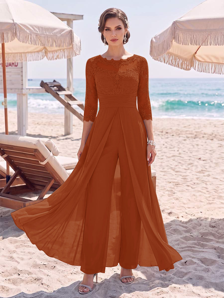 Amelie burnt orange front view mother of the bride outfit