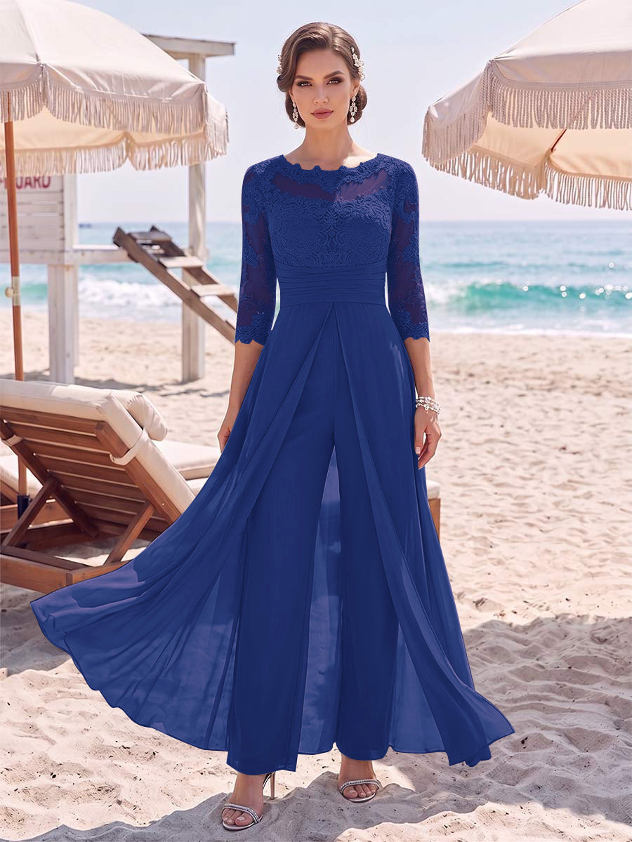 Amelie royal blue front view mother of the bride outfit