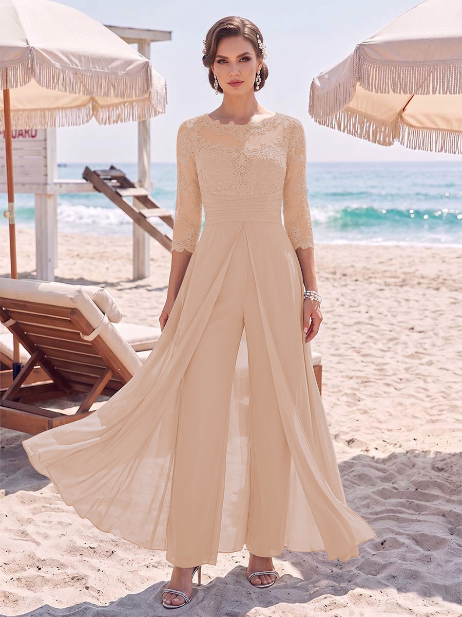 Amelie dusty rose front view mother of the bride outfit