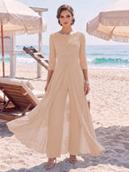 Amelie dusty rose front view mother of the bride outfit