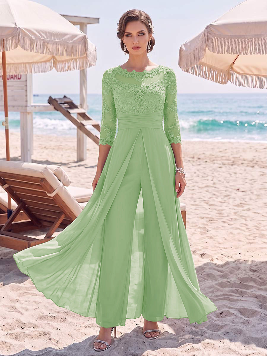 Amelie sage green front view mother of the bride outfit