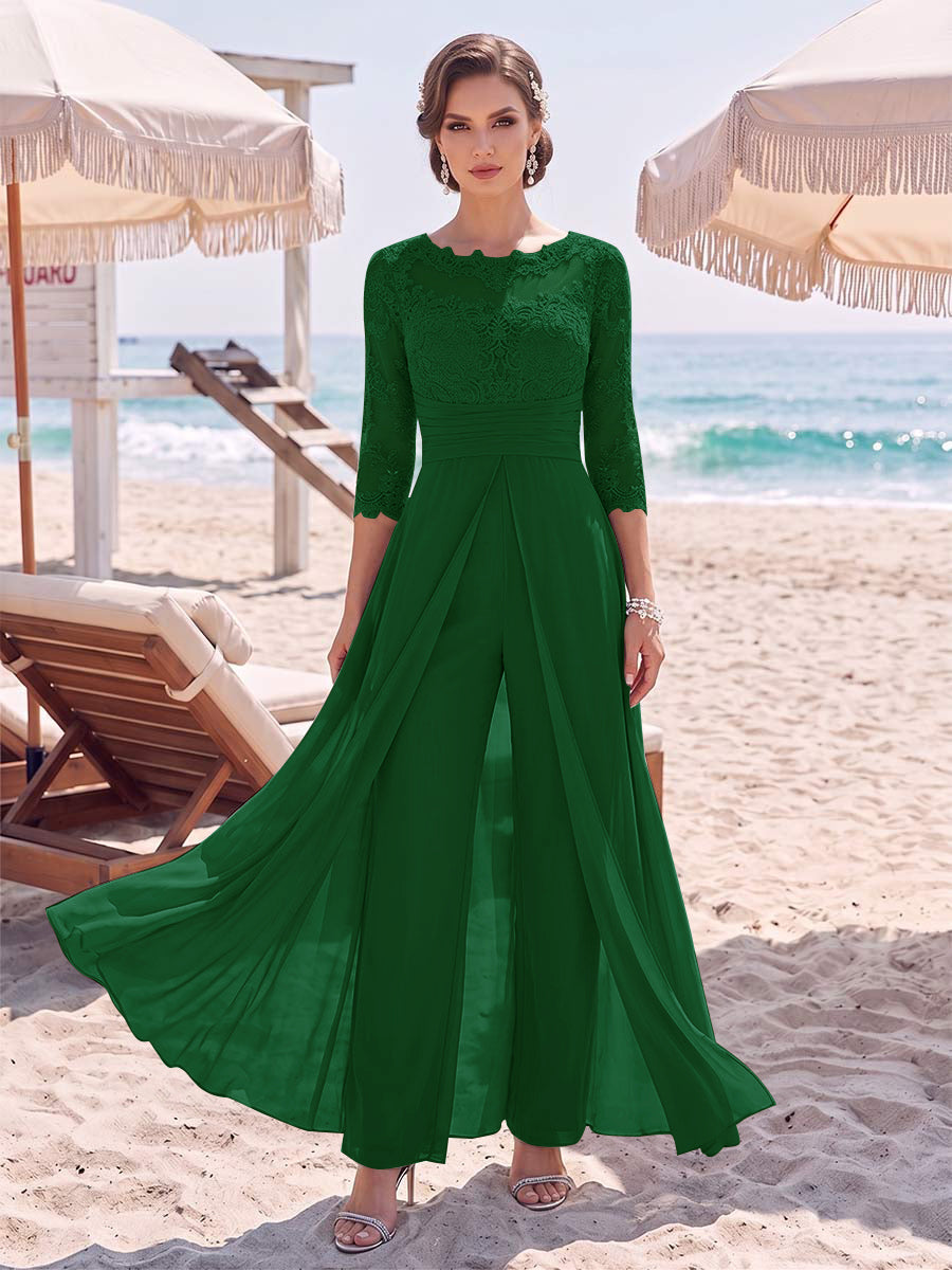 Amelie emerald front view mother of the bride outfit