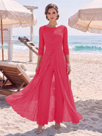 Amelie hot pink front view mother of the bride outfit