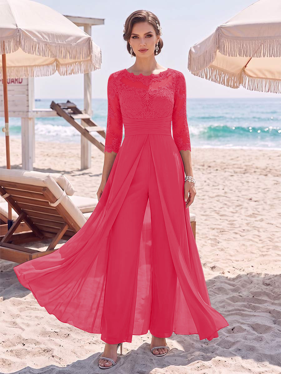 Amelie hot pink front view mother of the bride outfit