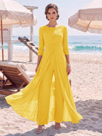 Amelie gold front view mother of the bride outfit
