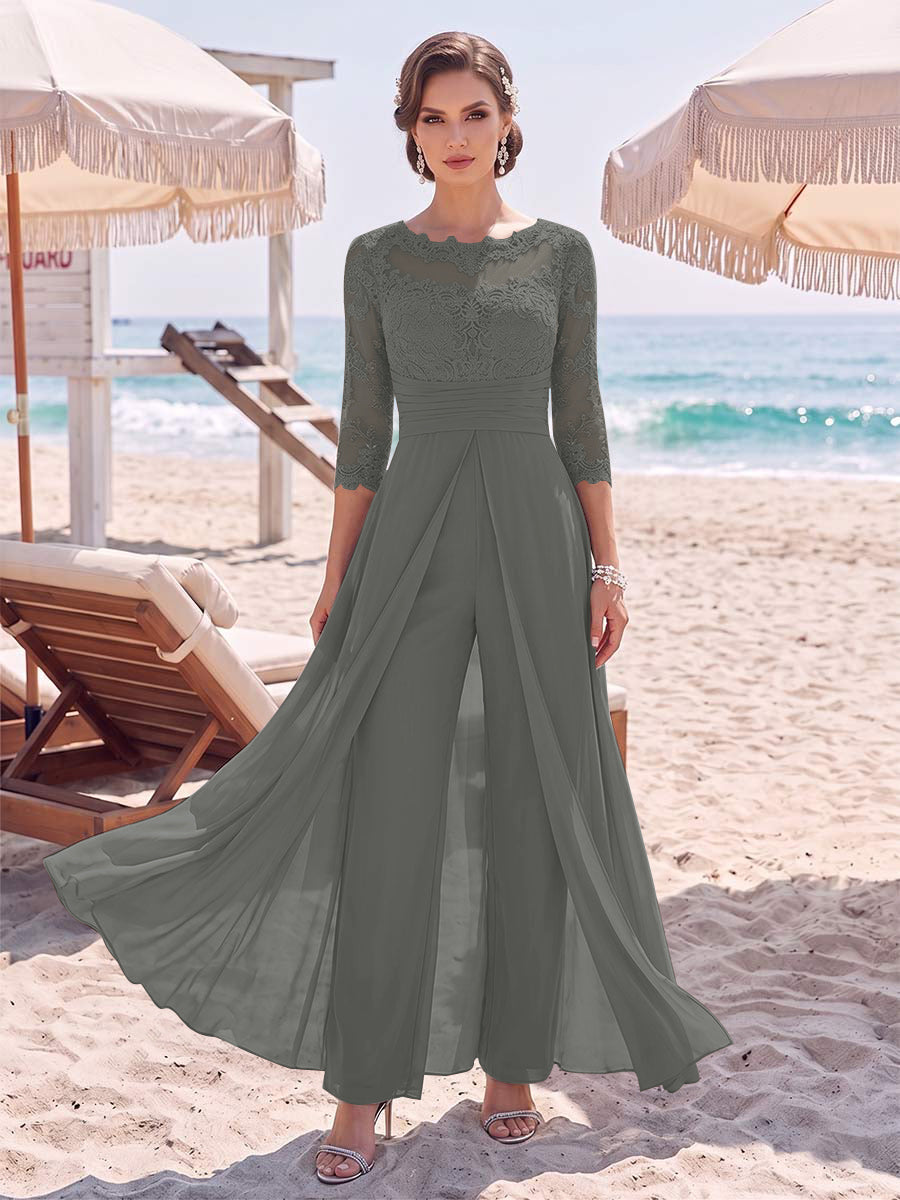 Amelie grey front view mother of the bride outfit