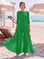Amelie forest green front view mother of the bride outfit