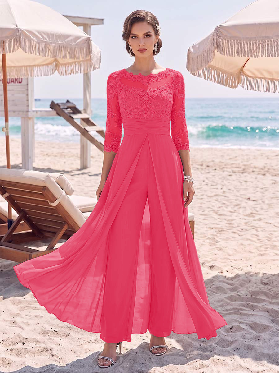 Amelie hot pink alternate front view 2 mother of the bride outfit