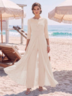 Amelie pearl pink front view mother of the bride outfit
