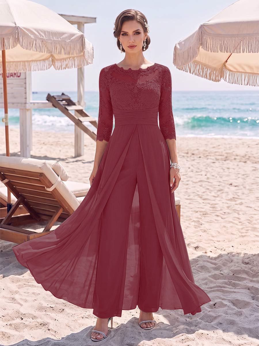 Amelie plum front view mother of the bride outfit