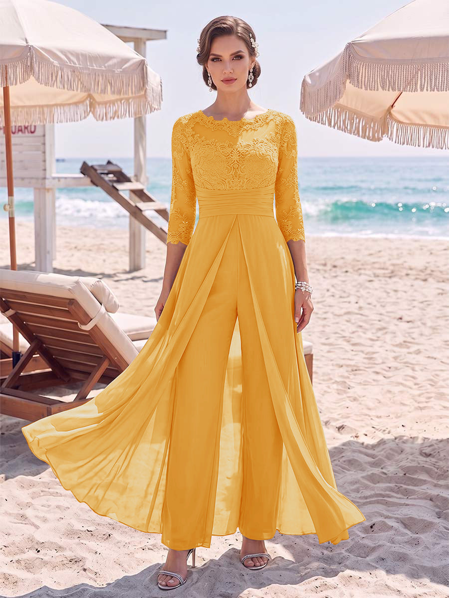 Amelie gold alternate front view 2 mother of the bride outfit