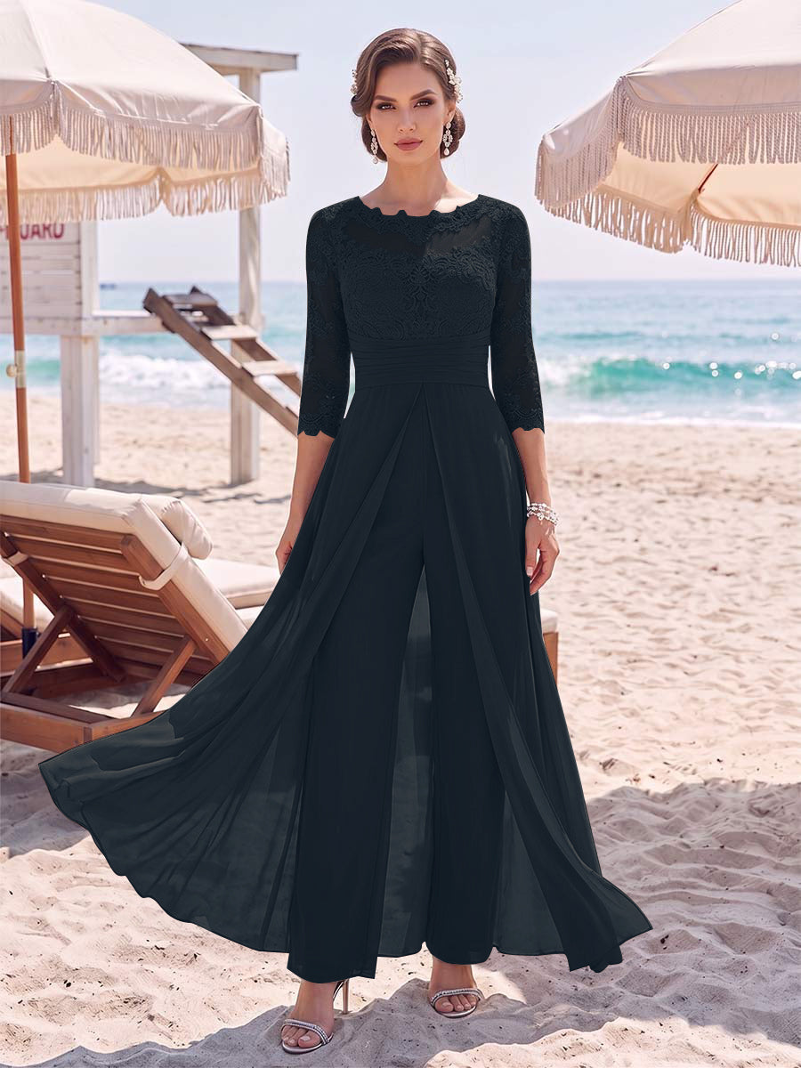 Amelie navy blue front view mother of the bride outfit