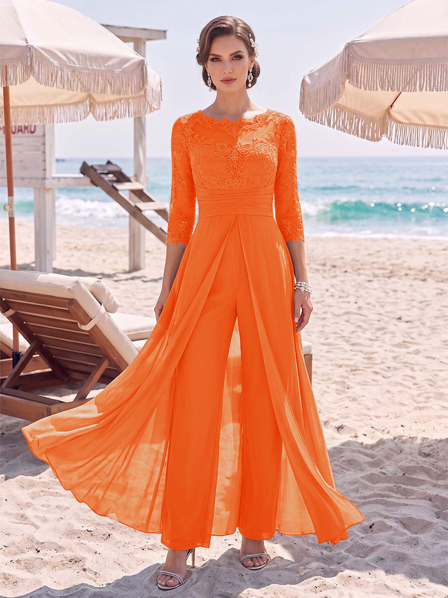 Amelie orange front view mother of the bride outfit