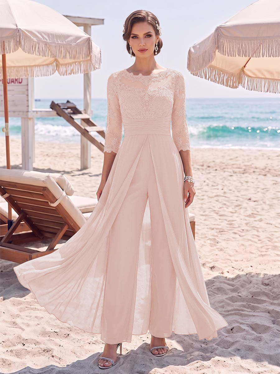 Amelie pearl pink alternate front view 2 mother of the bride outfit