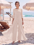 Amelie rose pink front view mother of the bride outfit