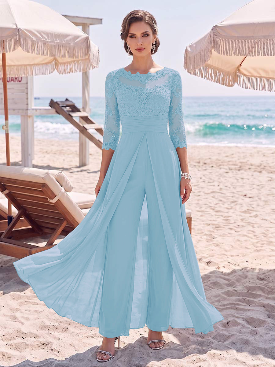 Amelie sky blue alternate front view 3 mother of the bride outfit