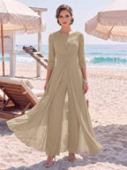 Amelie taupe front view mother of the bride outfit