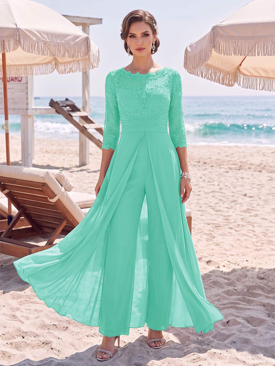 Amelie turquoise front view mother of the bride outfit