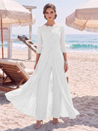 Amelie white front view mother of the bride outfit