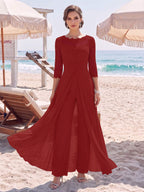 Amelie burgundy front view mother of the bride outfit