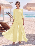 Amelie yellow front view mother of the bride outfit